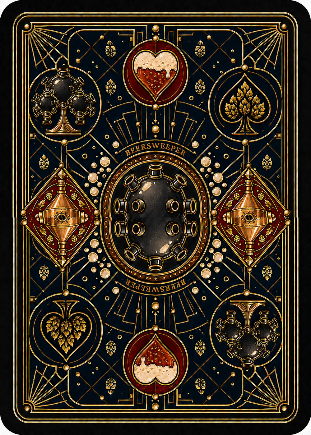 Navy and gold Beersweeper card back